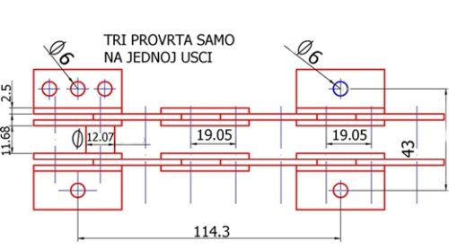 GALOV L.T=19.05 L=1828.8mm ZA BERAC