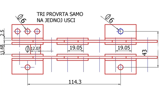 GALOV L.T=19.05 L=1828.8mm ZA BERAC